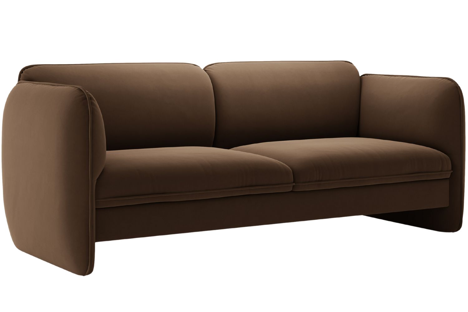 Micadoni Hnědá sametová trojmístná pohovka Georgia 204 cm