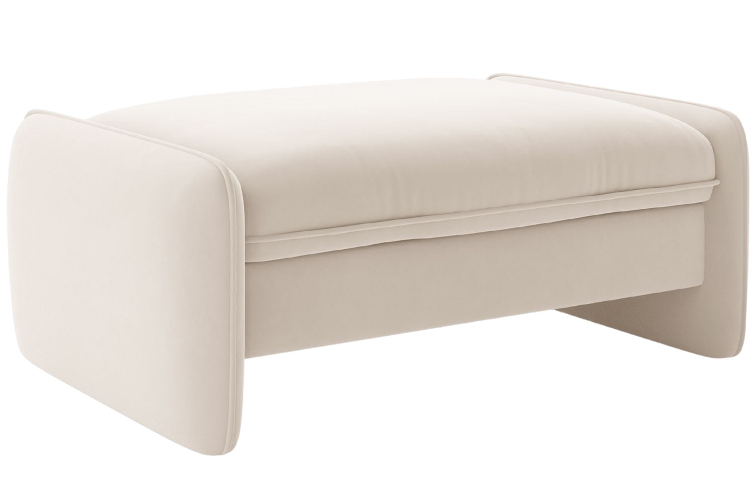 Micadoni Světle béžová sametová podnožka Georgia 115 x 70 cm