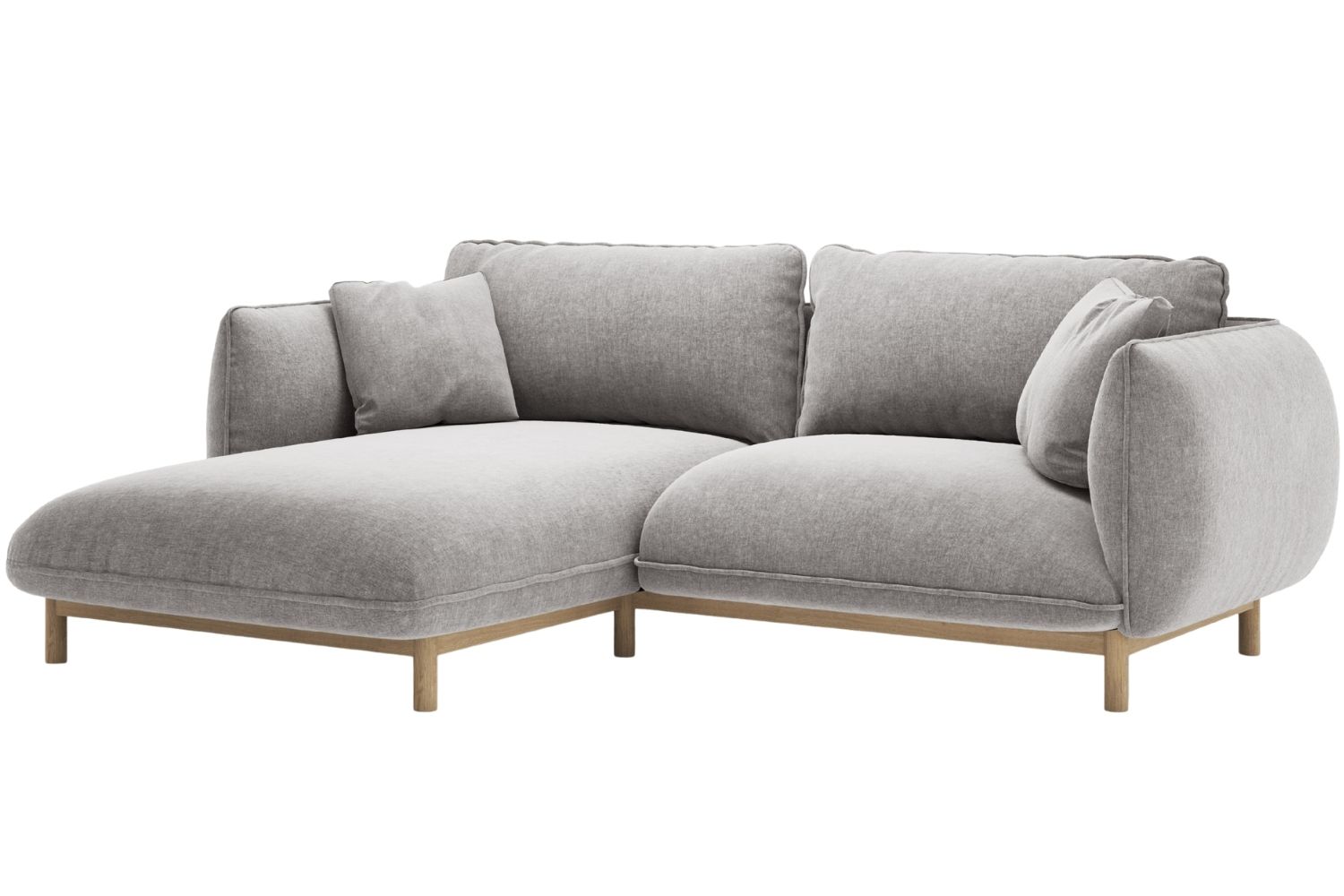 Micadoni Světle šedá rohová pohovka Ada 214 cm