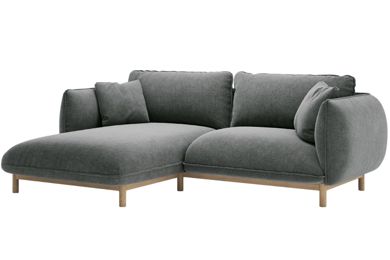 Micadoni Tmavě šedá rohová pohovka Ada 214 cm