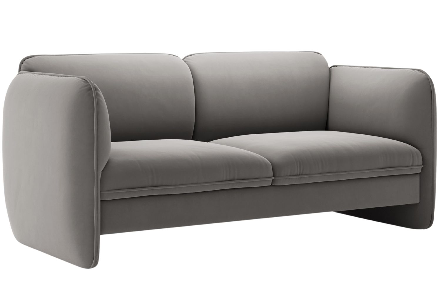 Micadoni Tmavě šedá sametová dvoumístná pohovka Georgia 168 cm