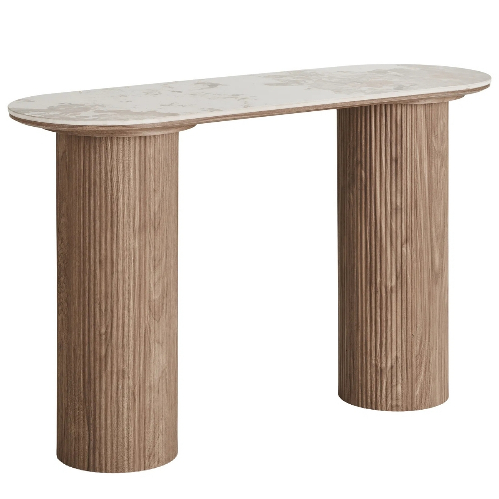 Nordic Living Bilý keramický toaletní stolek Athena 120 x 40 cm