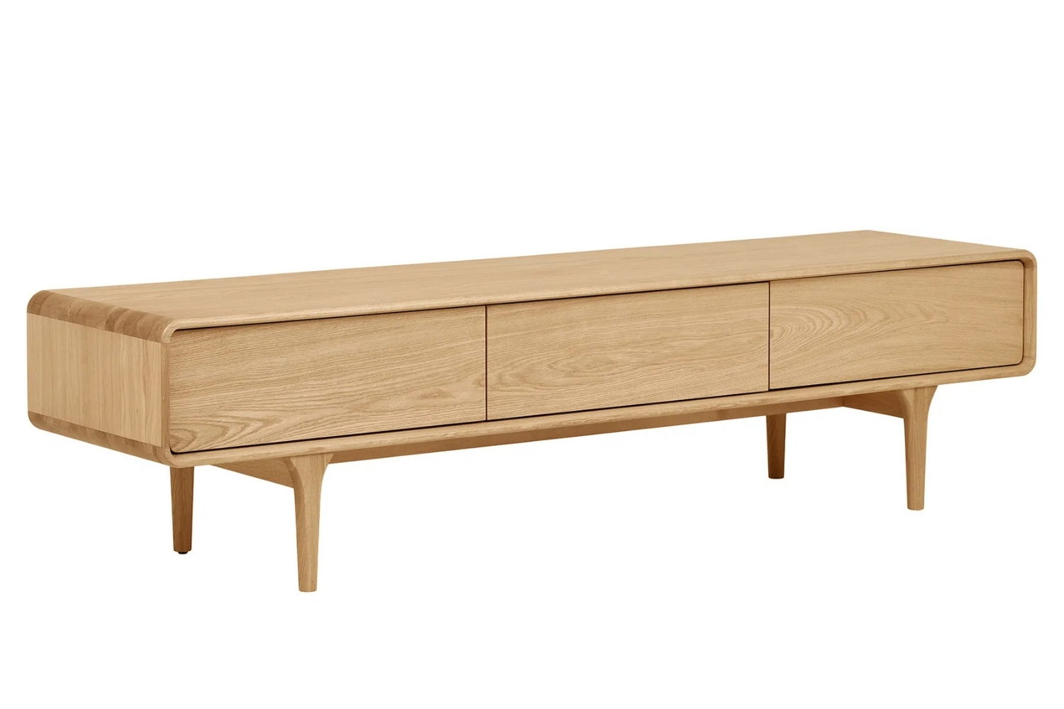 Nordic Living Dubový TV stolek Drew 180 x 45 cm