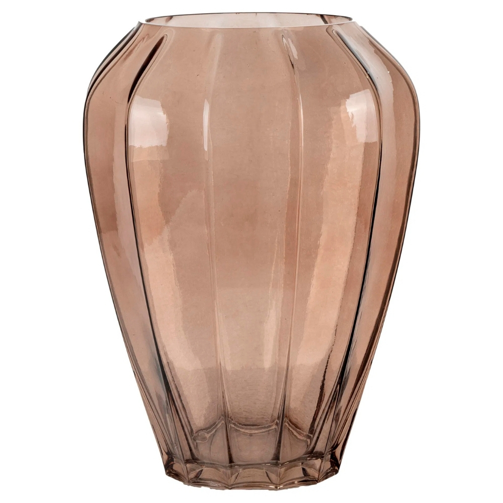 Nordic Living Hnědá skleněná váza Lesiah 29 cm