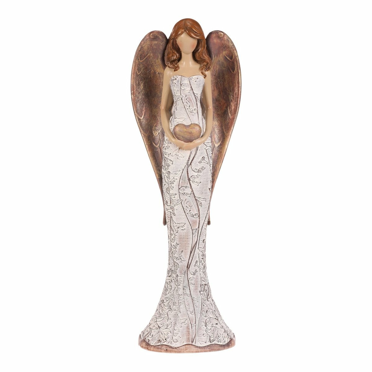 Polyresinový  anděl s květinovými šaty Srdce