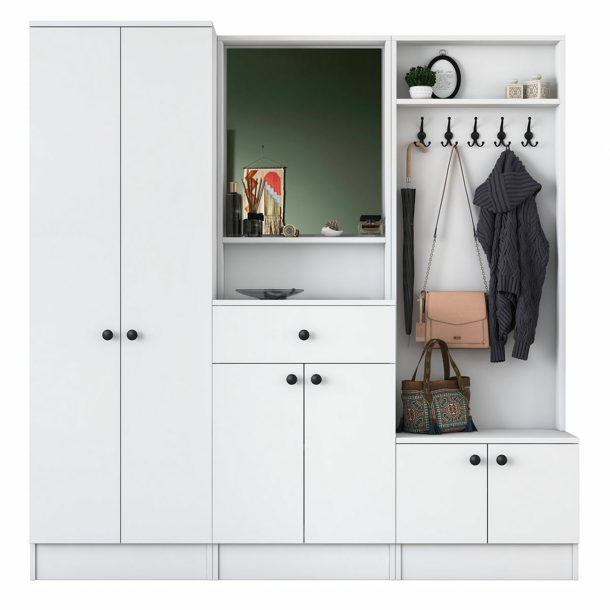 Předsíňová sestava Mio White II Hanah Home