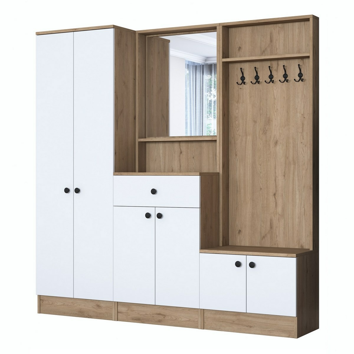 Předsíňová sestava Pome White and Walnut I Hanah Home