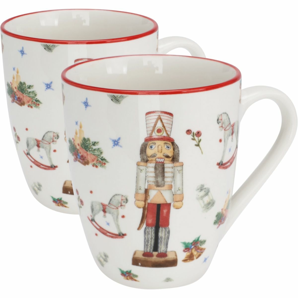Sada 2 porcelánových hrnků Louskáček 320 ml