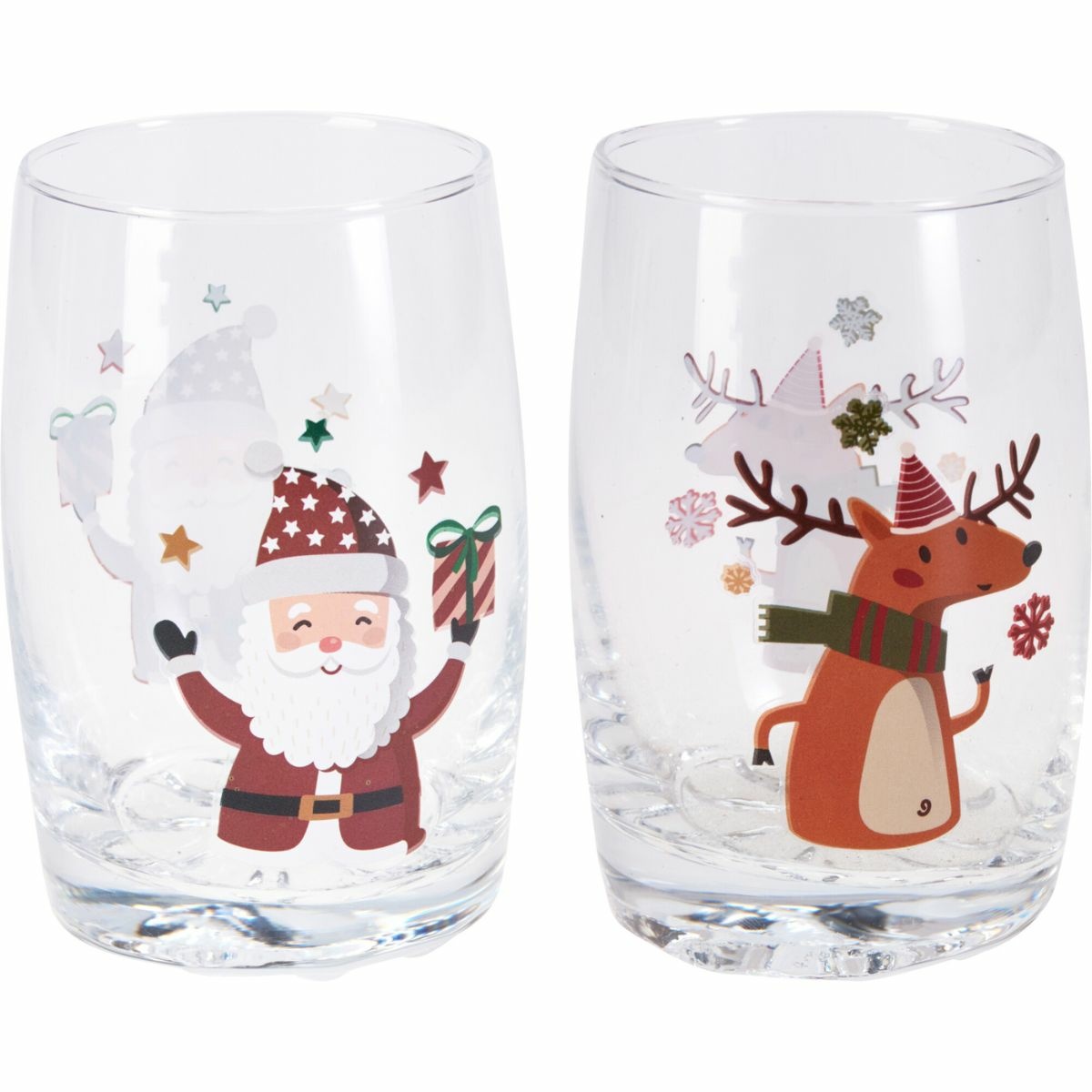 Sada 2 vánočních sklenic Santa a Sob 250 ml