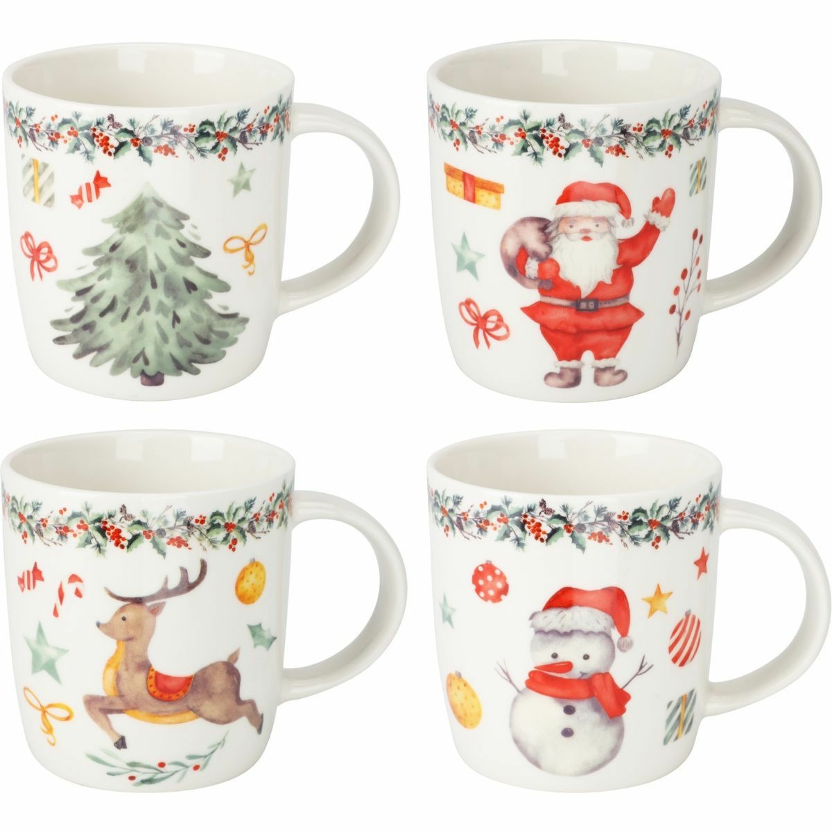 Sada 4 porcelánových hrnků North Pole 370 ml