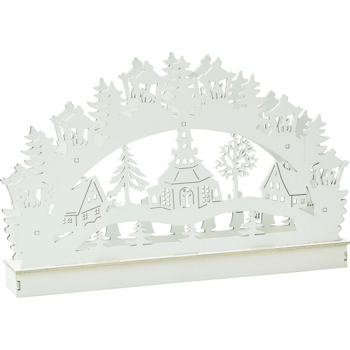 Vánoční LED dekorace Kostel s domky