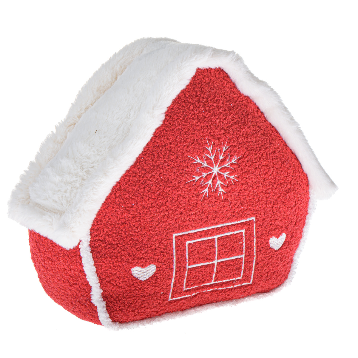 Vánoční dekorace Textilní chaloupka červená