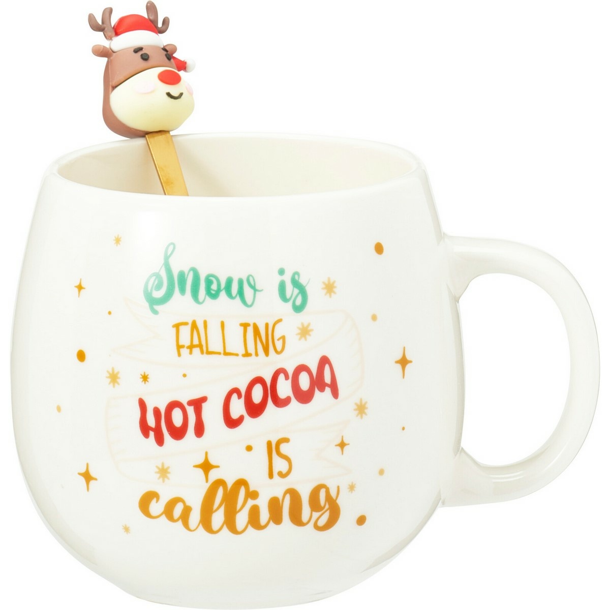 Vánoční porcelánový hrnek se lžičkou Sob 550 ml