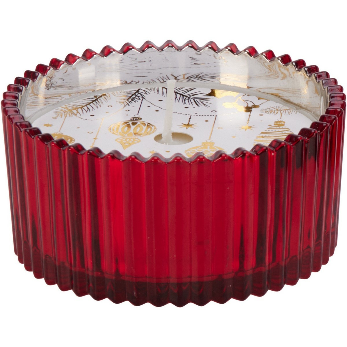 Vánoční svíčka ve skle červená