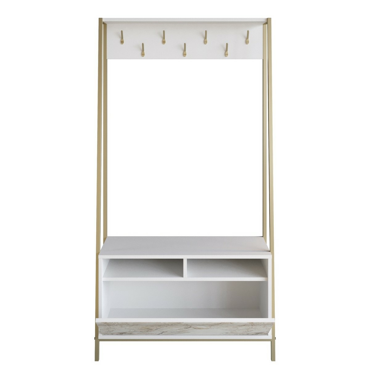 Věšák s botníkem Devin White Hanah Home