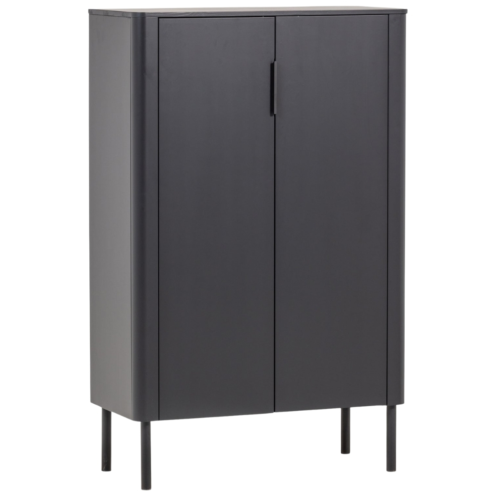 WOOOD Černá dřevěná komoda Gunnar 85 x 39 cm