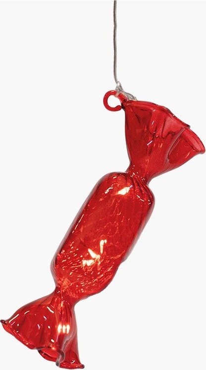 Červená závěsná vánoční světelná dekorace ø 1