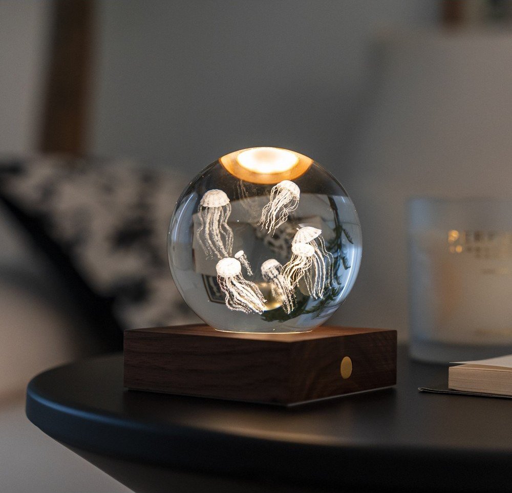 Tmavě hnědá světelná dekorace na USB Amber – Gingko