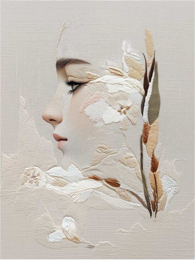 Obraz 60x80 cm Stitched Bloom – Styler