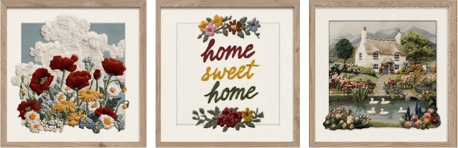 Obrazy v sadě 3 ks 30x30 cm Sweet Home – Styler