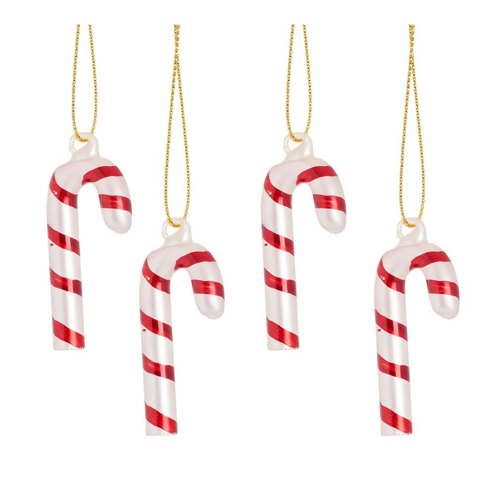 Skleněné vánoční ozdoby v sadě 4 ks Candy Cane – Sass & Belle