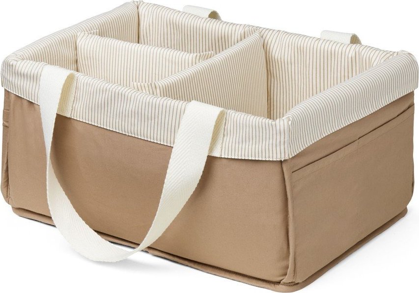 Světle hnědý látkový dětský úložný box 24x34x17 cm Classic Stripes Camel – Cam Cam Copenhagen