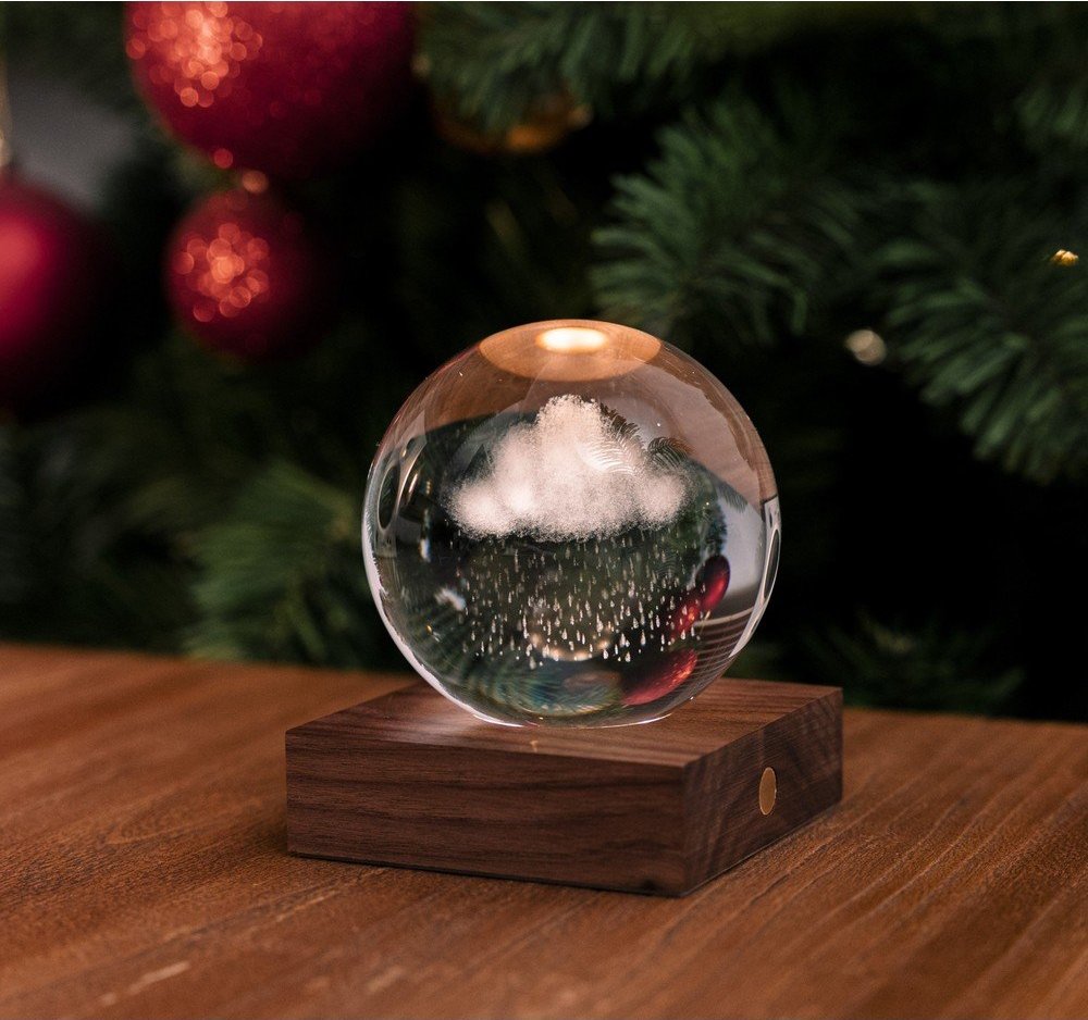 Tmavě hnědá světelná dekorace na USB Amber – Gingko