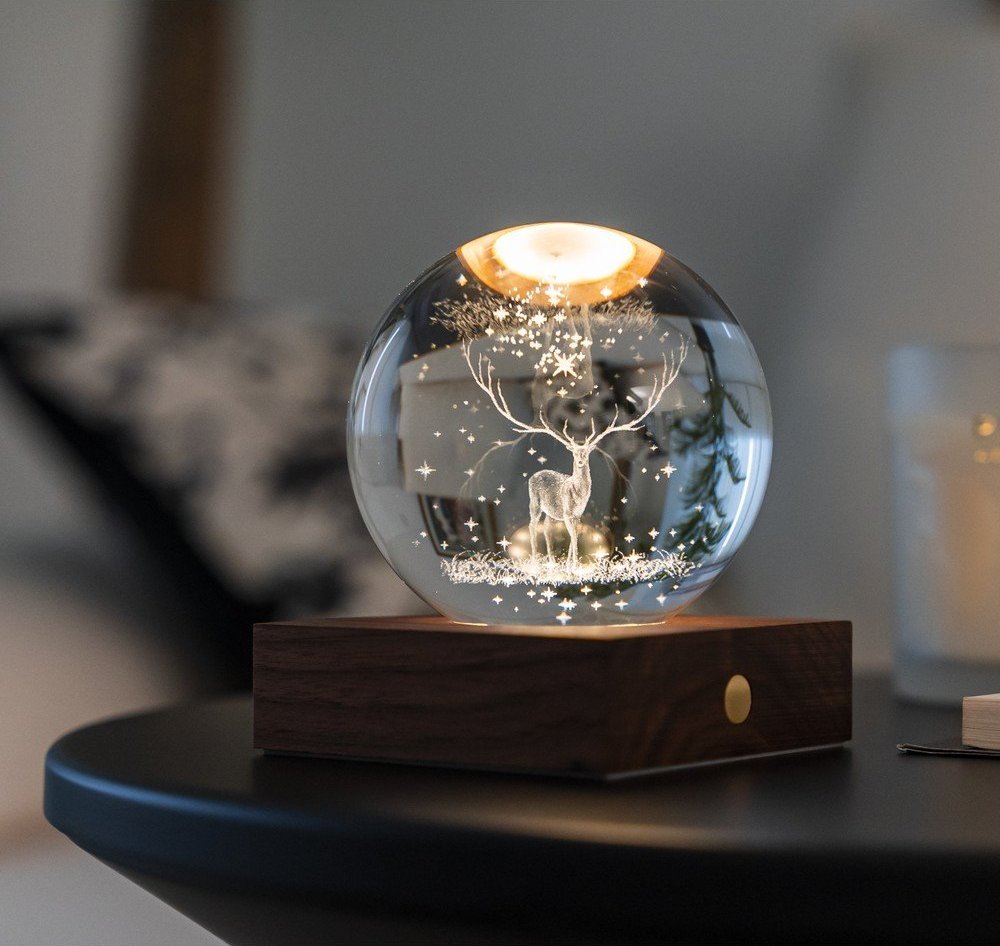 Tmavě hnědá světelná dekorace na USB Amber – Gingko