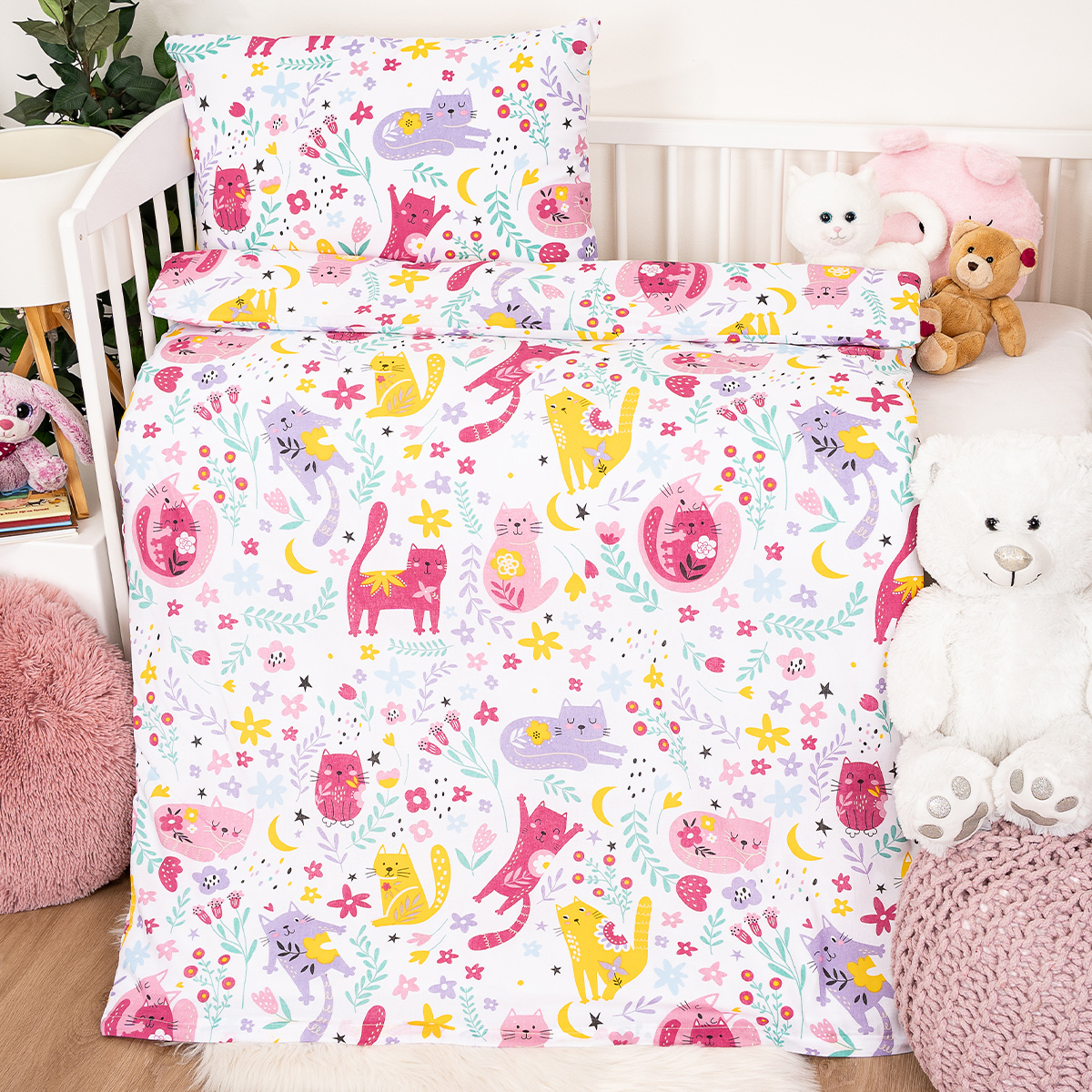 4Home Dětské bavlněné povlečení do postýlky Playful Paws