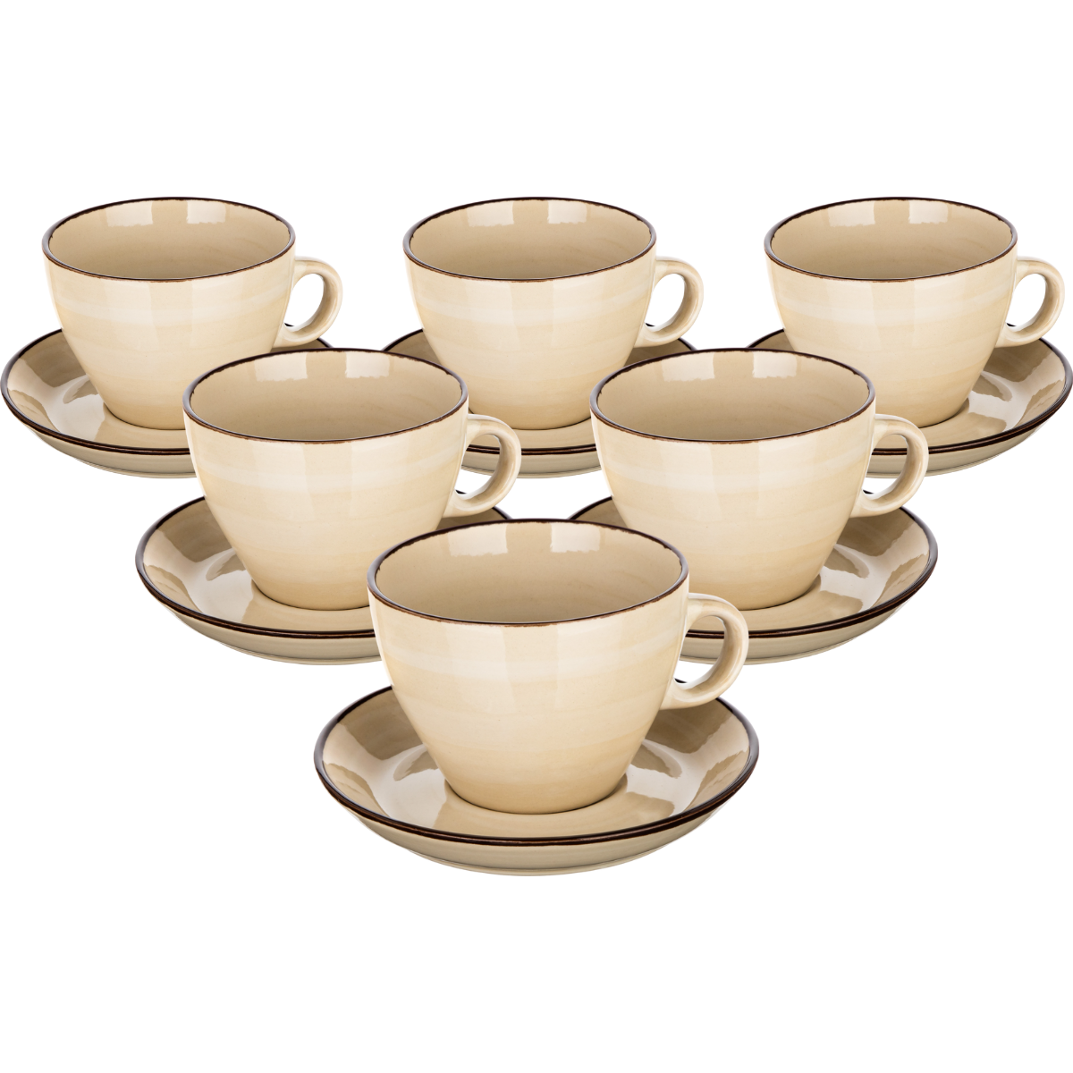 Banquet Sada 6 šálků s podšálky Palas 290 ml