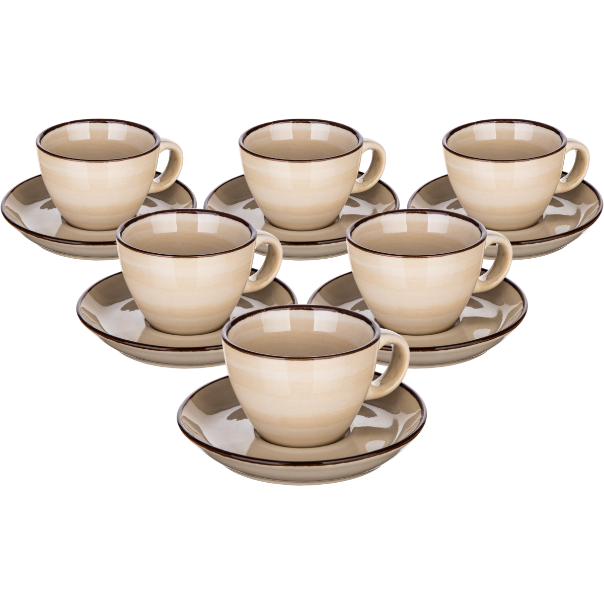 Banquet Sada 6 šálků s podšálky Palas 90 ml