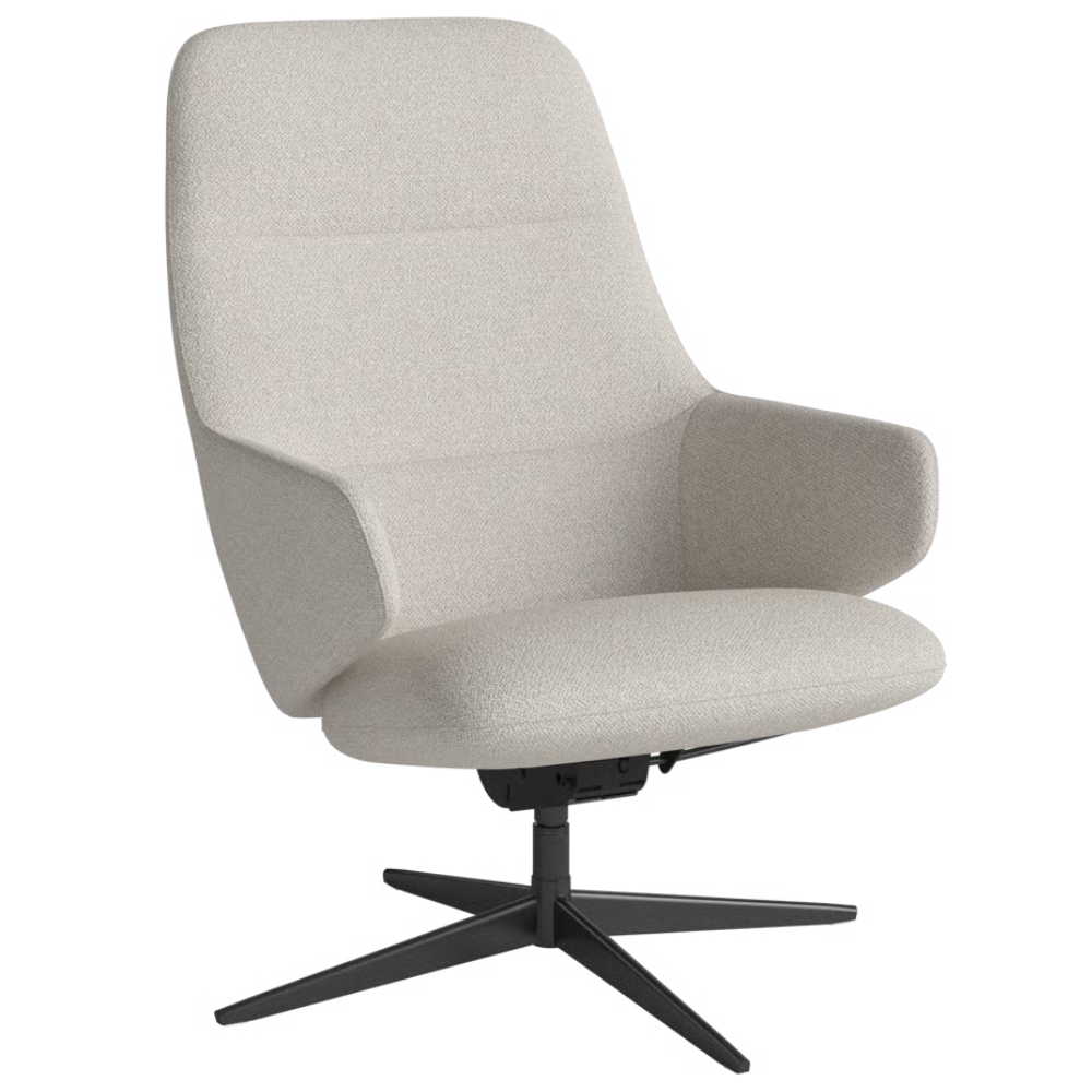 Bolia Béžové bouclé otočné křeslo Clara s černou podnoží