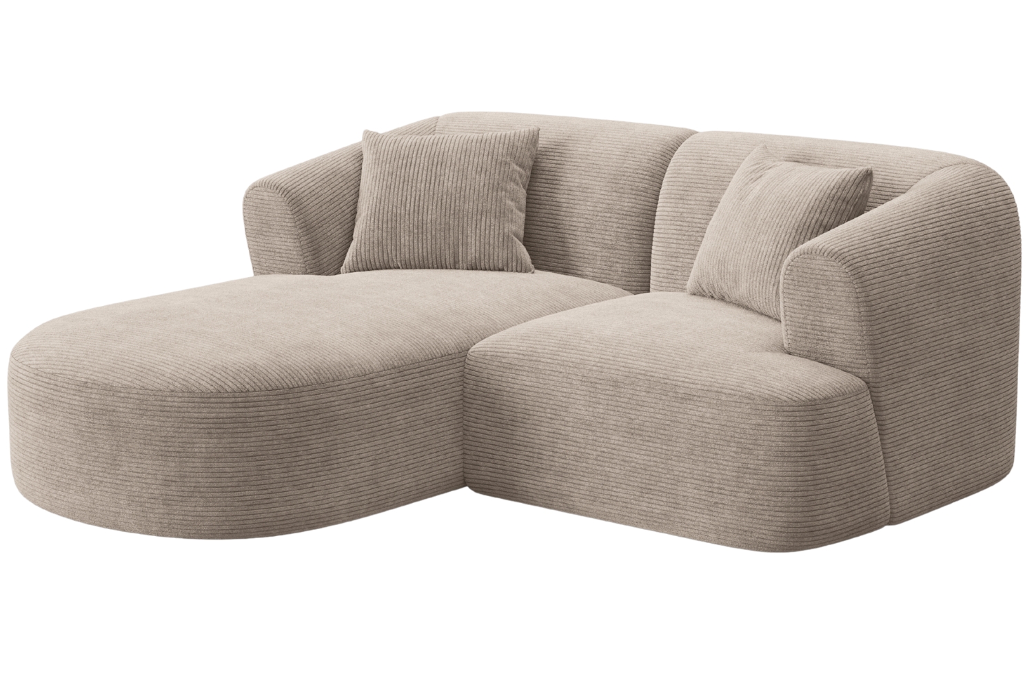 Cosmopolitan Design Béžová manšestrová rohová pohovka Campi 180 cm