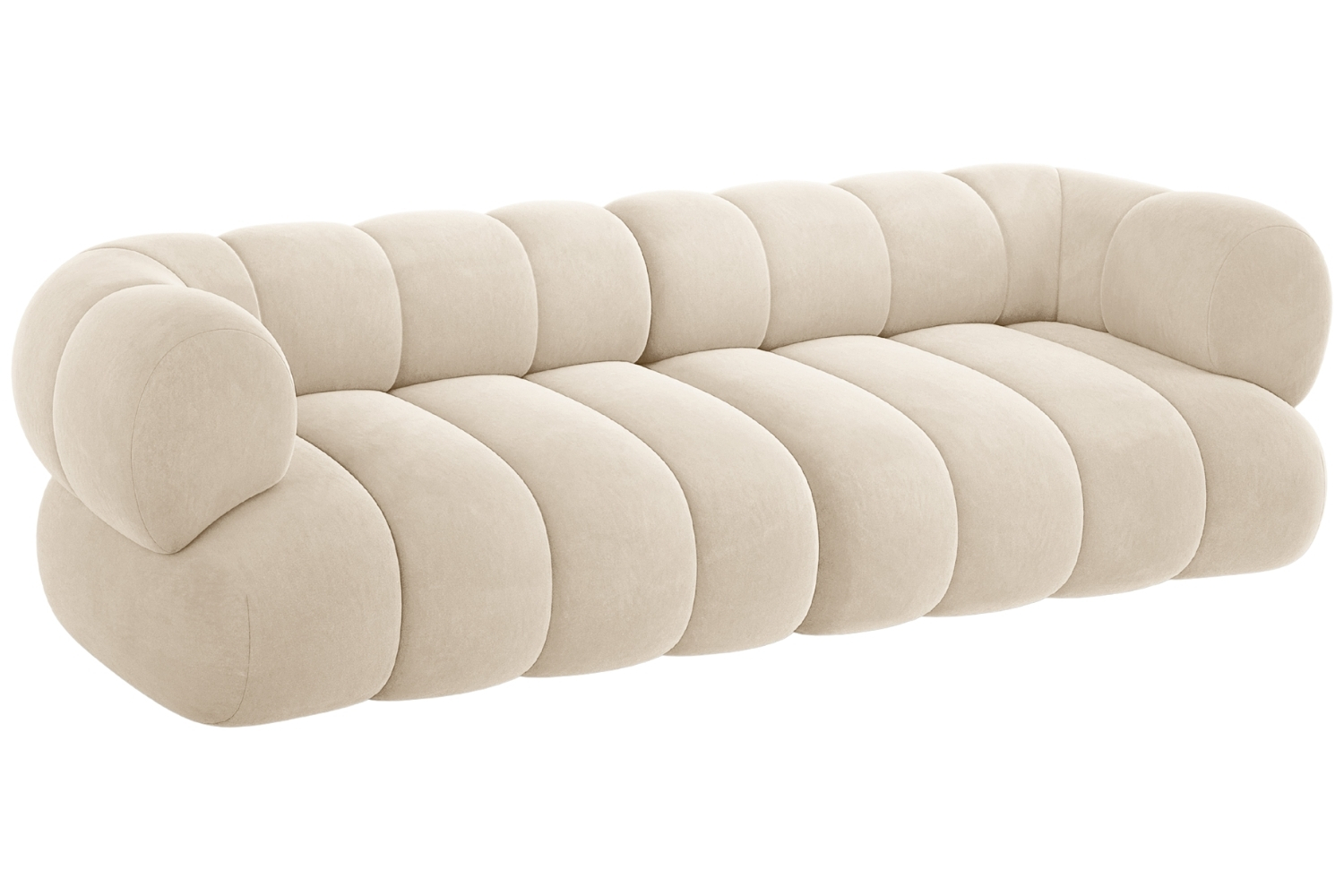 Cosmopolitan Design Světle béžová sametová čtyřmístná pohovka Koge 240 cm