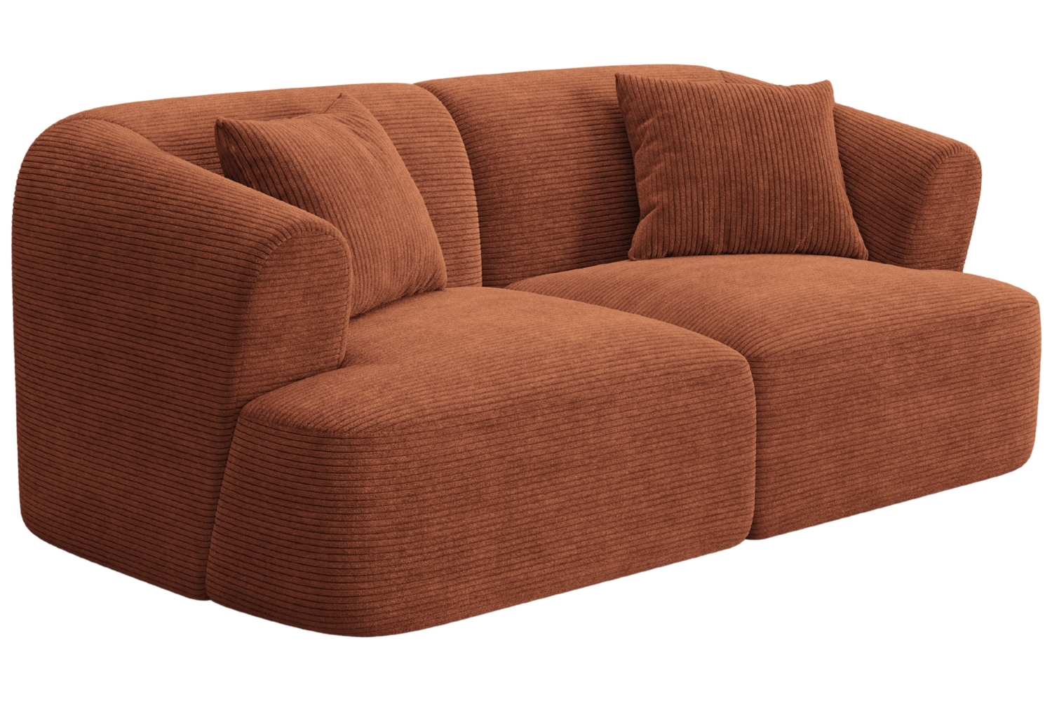 Cosmopolitan Design Terakotově oranžová manšestrová dvoumístná pohovka Campi 180 cm