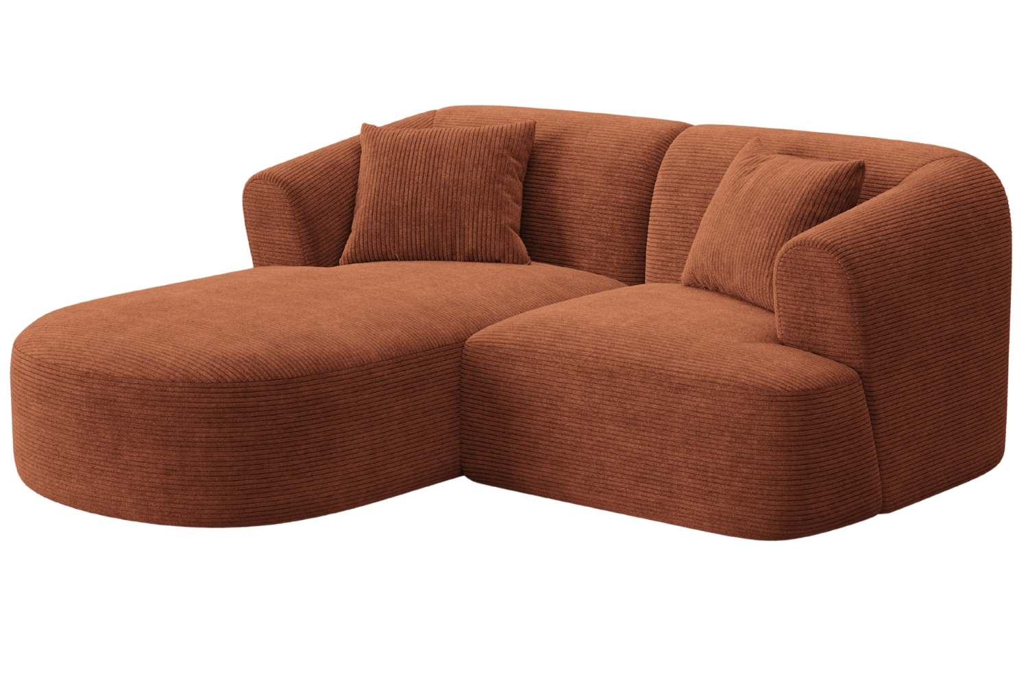 Cosmopolitan Design Terakotově oranžová manšestrová rohová pohovka Campi 180 cm