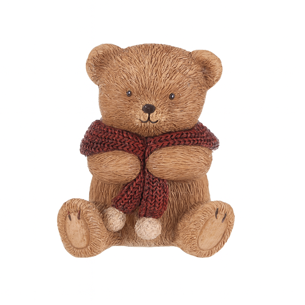 Dekorace Medvěd s červenou šálou