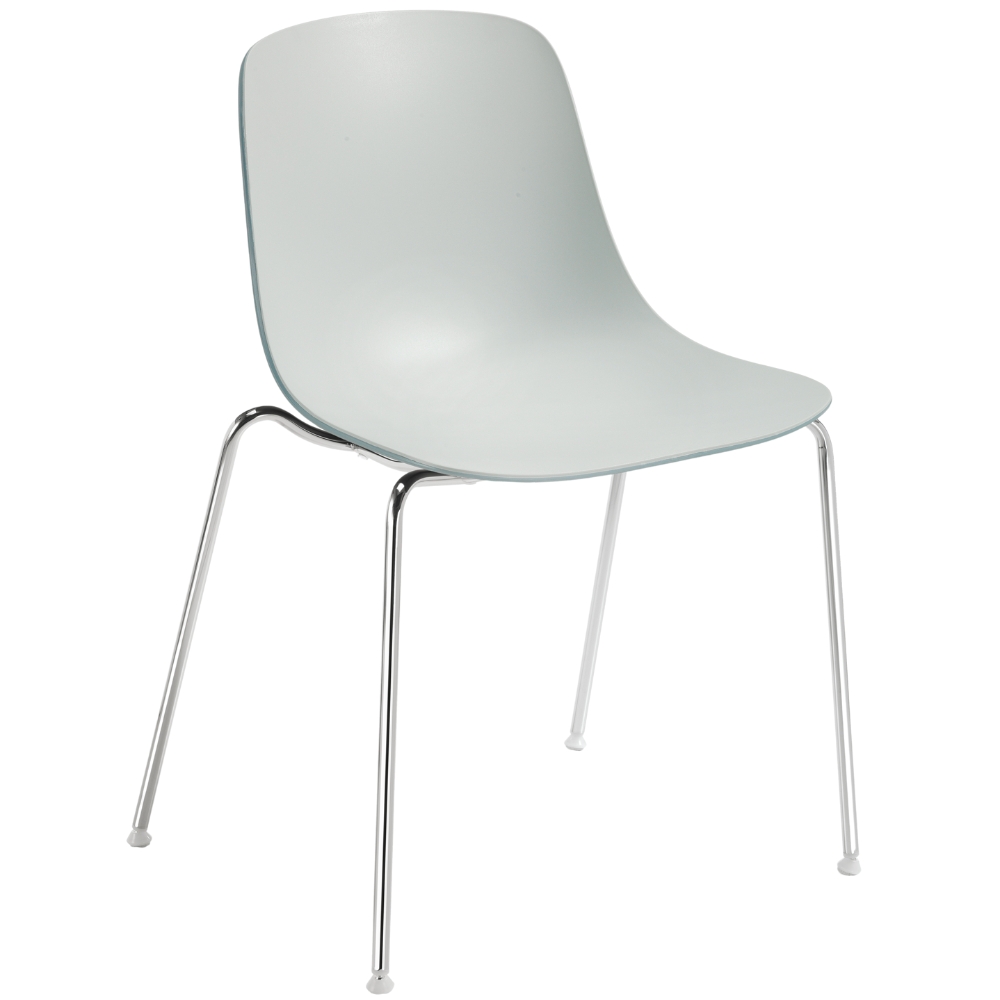 Infiniti Šedá jídelní židle Pure Loop s chromovanou podnoží