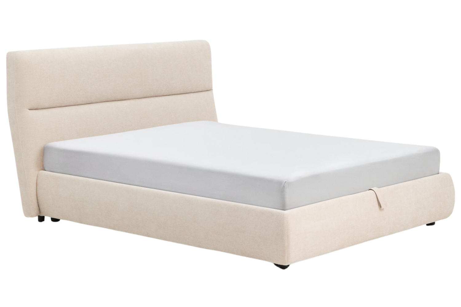 Kave Home Béžová dvoulůžková postel Dafra 160 x 200 cm s úložným prostorem