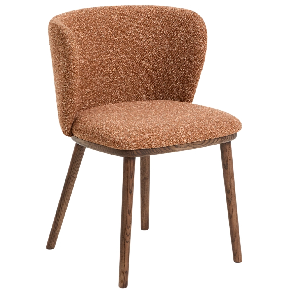 Kave Home Terakotová jídelní židle Ciselia s ořechovou podnoží