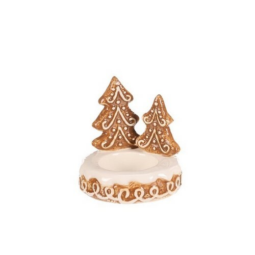 Keramický perníkový svícen Stromeček na čaj. svíčku Autronic