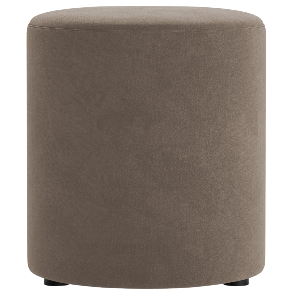 Micadoni Béžovošedý sametový taburet Dia 40 cm