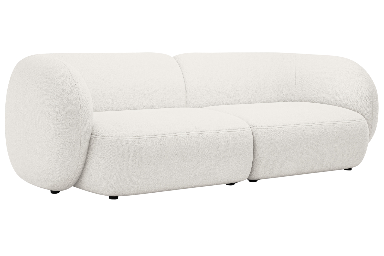 Micadoni Bílá bouclé čtyřmístná pohovka Kate 243 cm