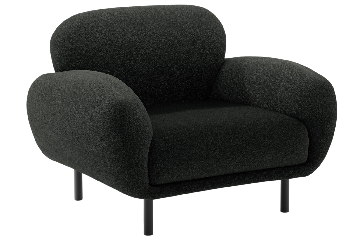 Micadoni Černé bouclé křeslo Poppy