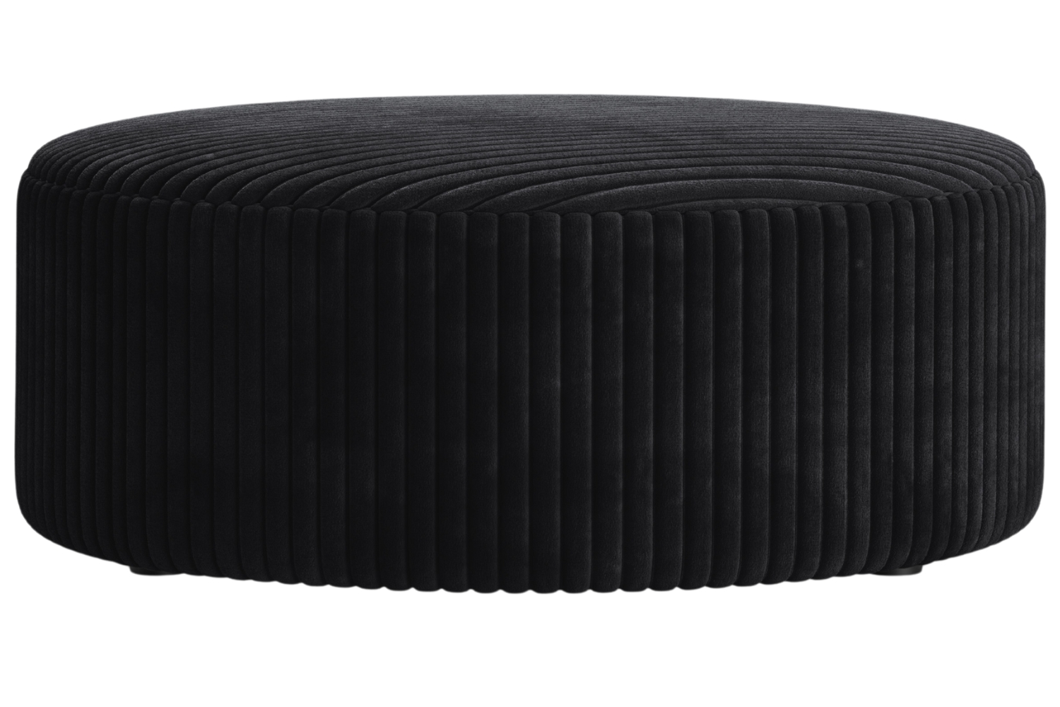 Micadoni Černý manšestrový taburet Dia 90 cm