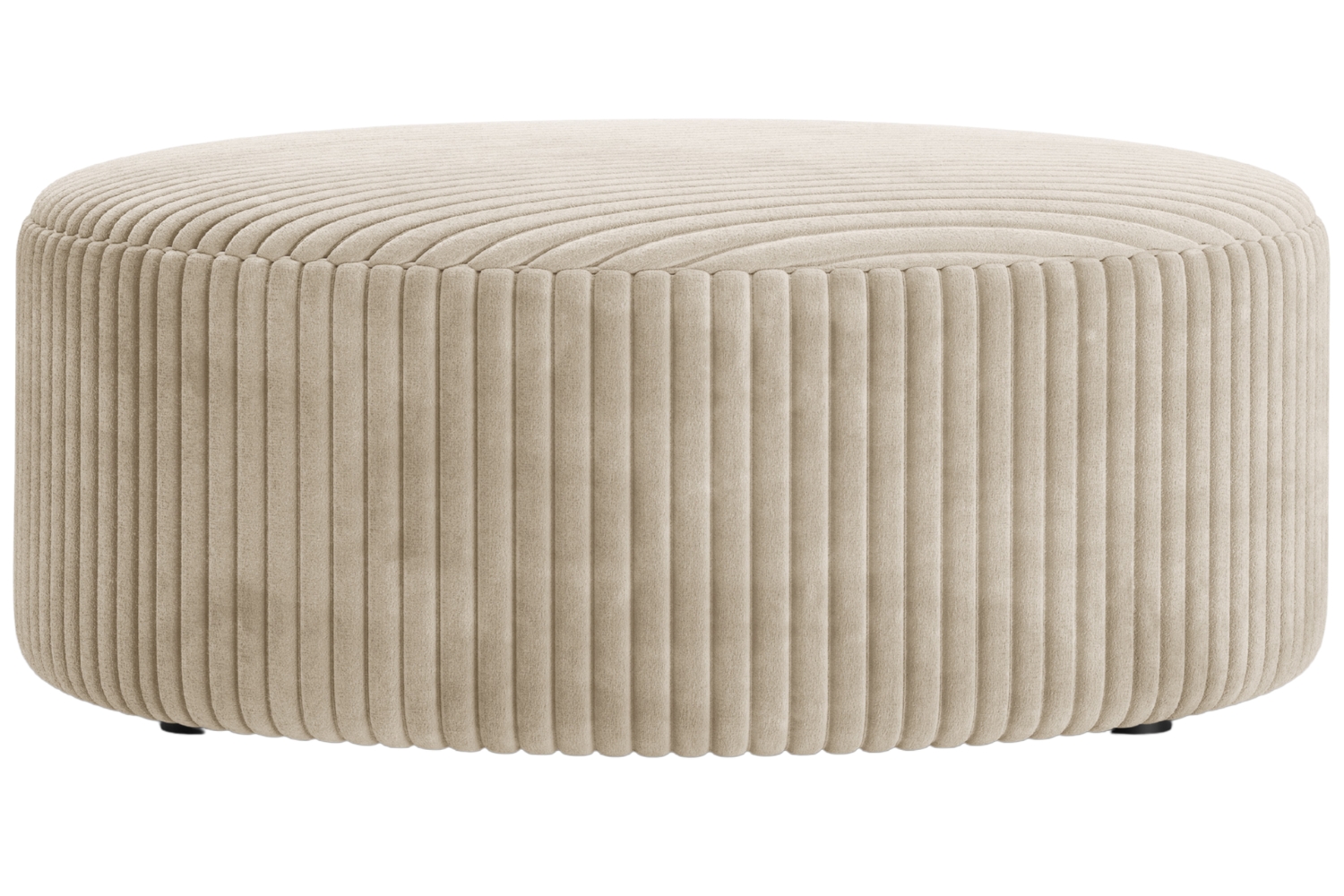 Micadoni Světle béžový manšestrový taburet Dia 90 cm