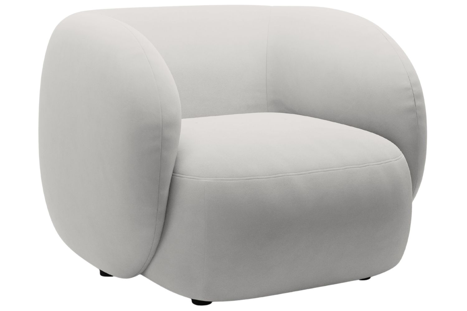 Micadoni Světle šedé sametové křeslo Kate