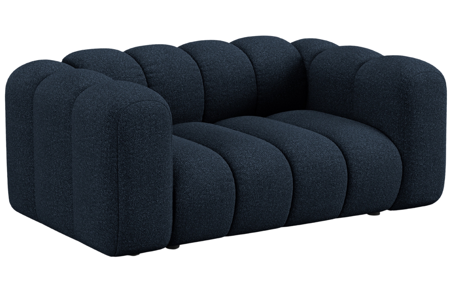 Micadoni Tmavě modrá bouclé dvoumístná pohovka Lupine 170 cm