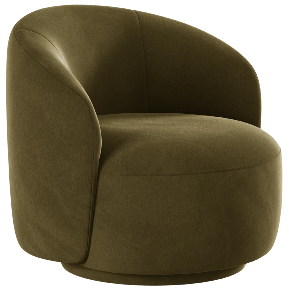 Micadoni Zelené sametové otočné křeslo Letizia