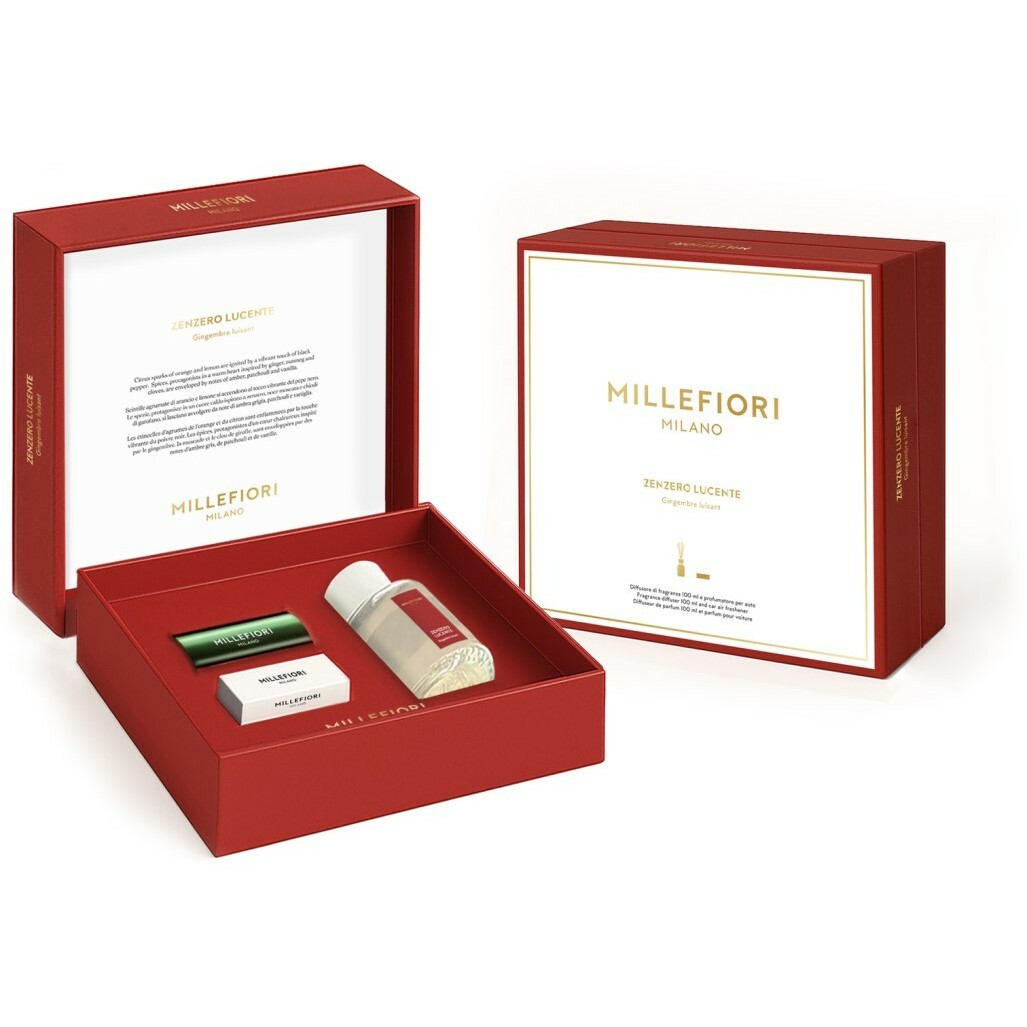 Millefiori Milano Dárková sada Difuzér 100ml a Icon Vůně do auta Zenzero Lucente Classic Millefiori Milano